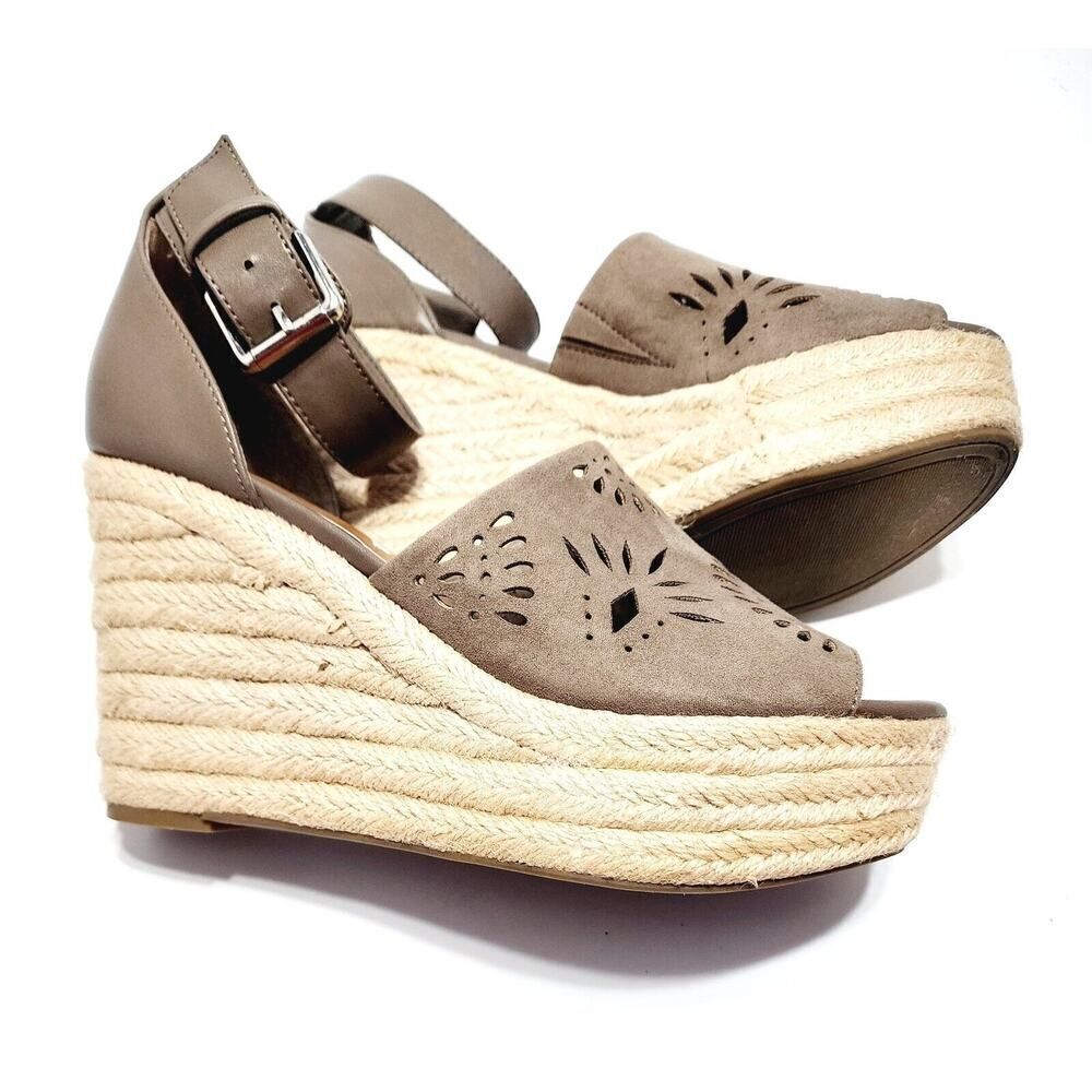 Indigo Rd. Kash Wedge Espadrille Slingback Sandals Women's Sz 8.5 Brown MSRP $80